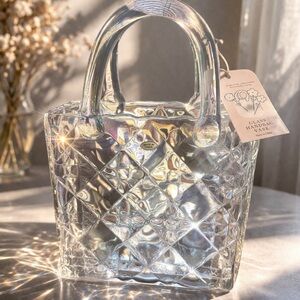 Clear Glass Tote Handbag - Transparent Designer-Inspired Carryall